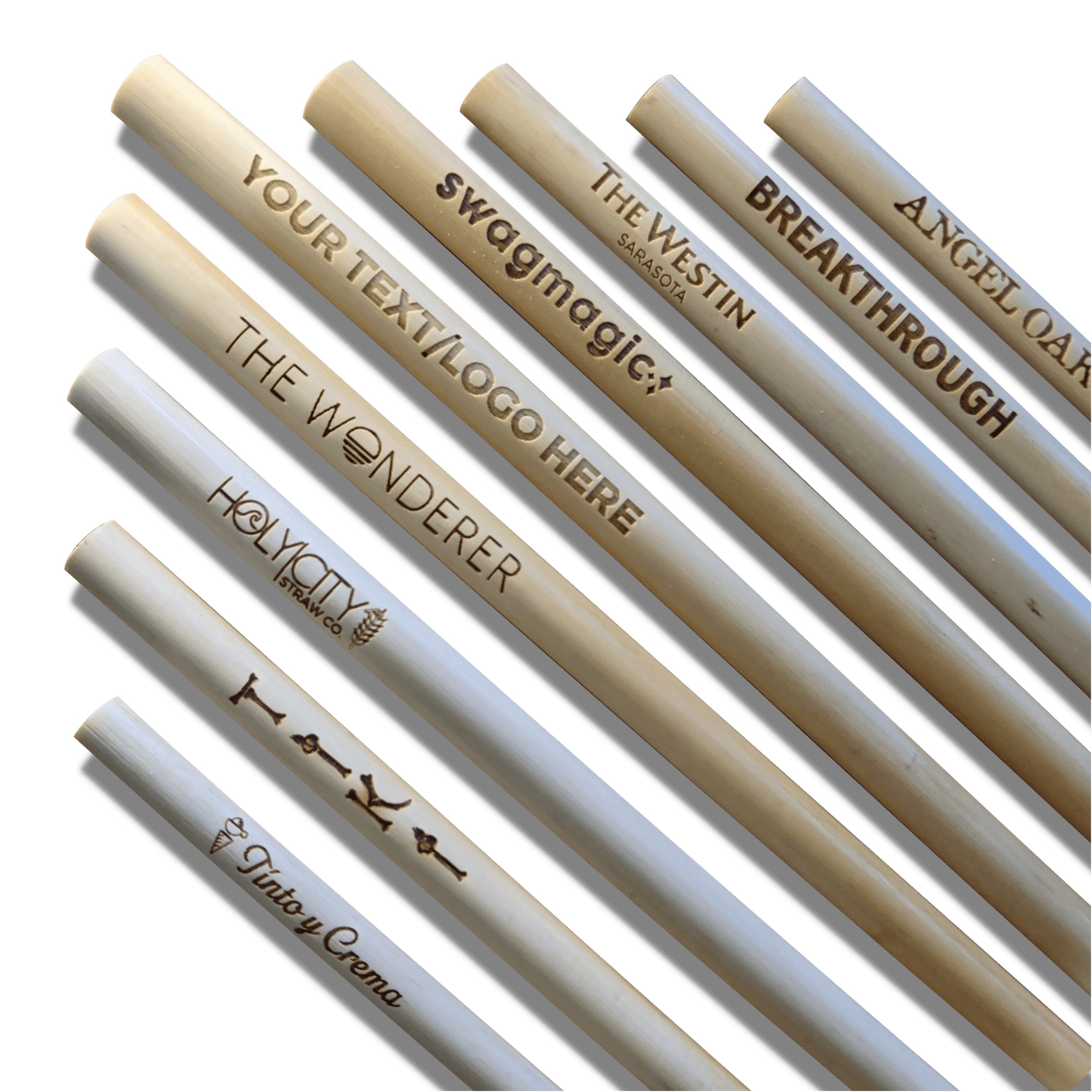 Custom Engraved Reed Stem Drinking Straw Eco Promotional Products